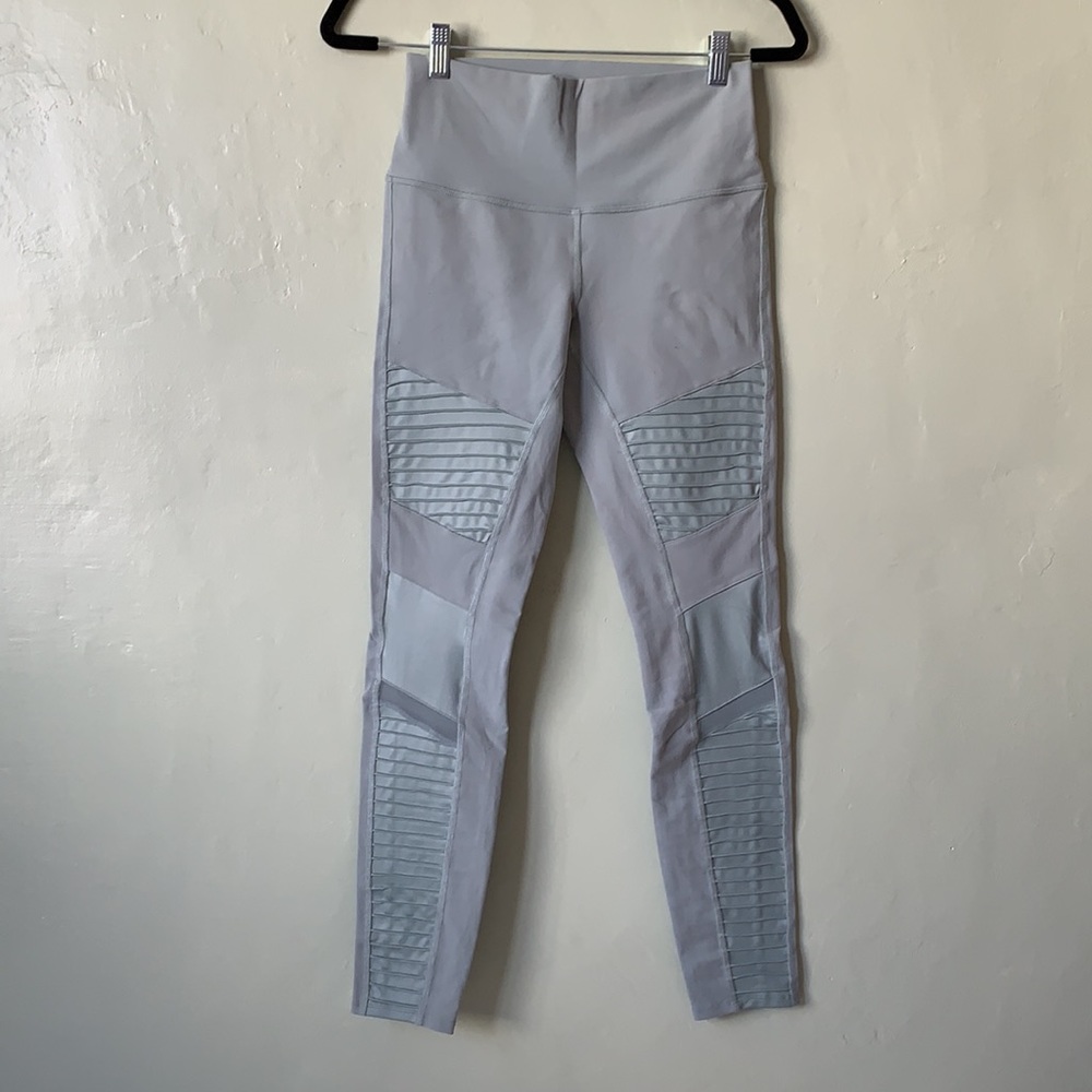 Light aqua Alo Yoga Moto legging - Picture 2 of 6